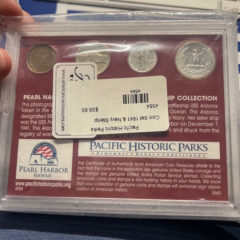 NEW 1941 Pearl Harbor Commemorative Coin & Stamp Collection, Navy Stamp, 4 Coins - Picture 5 of 5